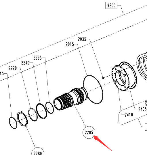 BOMAG brake shaft part number 05918607