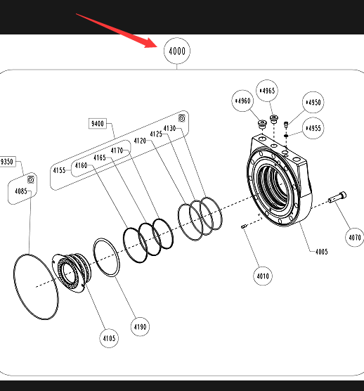 BOMAG walking motor distribution part part number 05918602