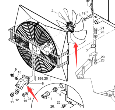 BOMAG fan motor part number 330052041