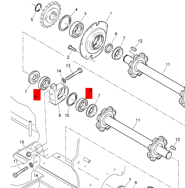 BOMAG intermediate bearing seat bearing part number 315122043