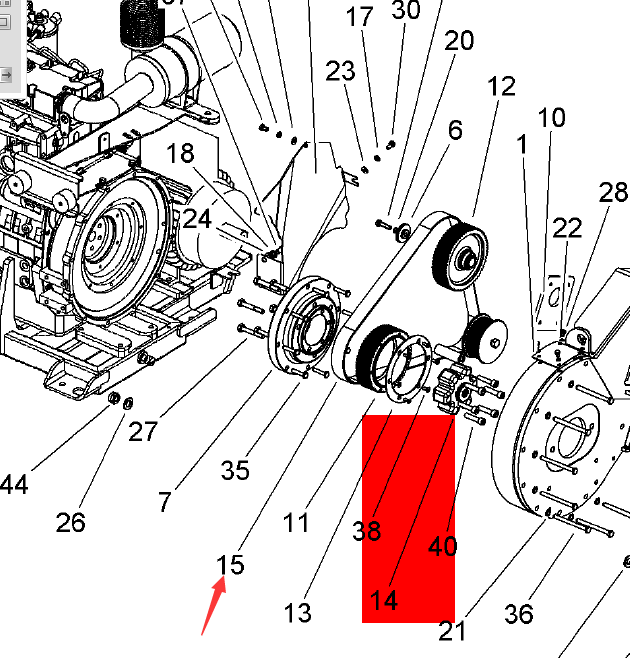 BOMAG hydraulic pump drive belt part number 30804004
