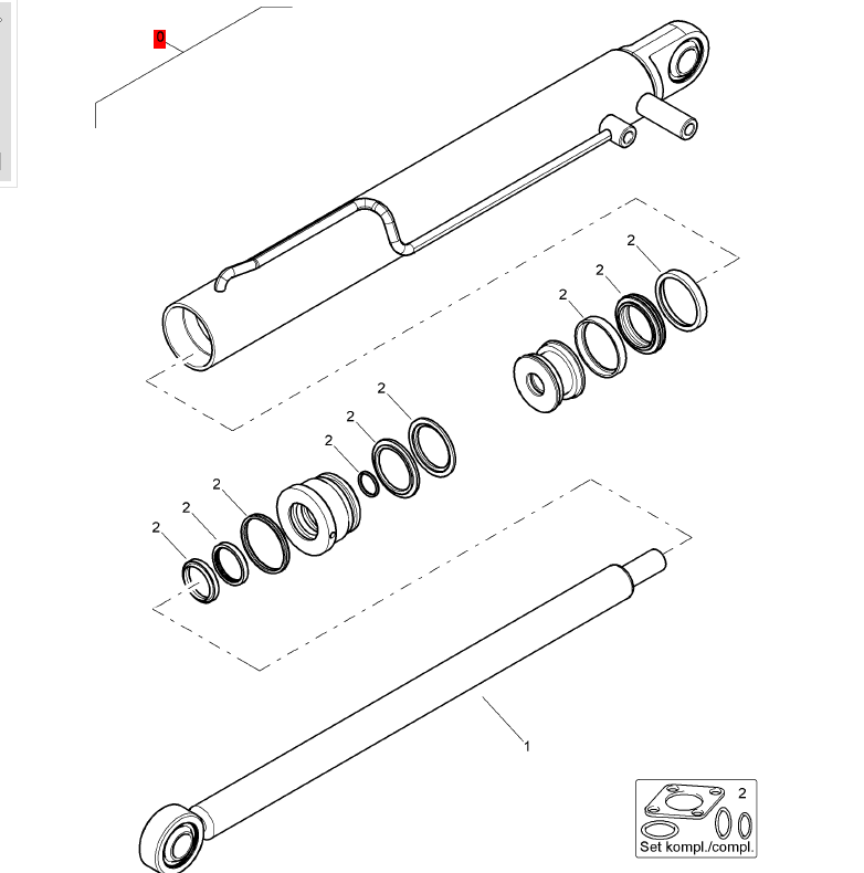 BOMAG hydraulic cylinder part number 05921104