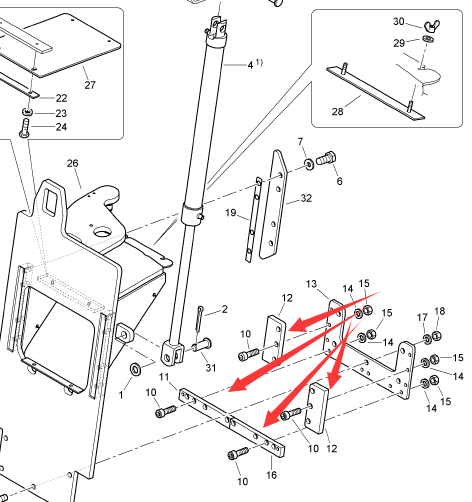 BOMAG tailgate scraper repair kit part number bm5001
