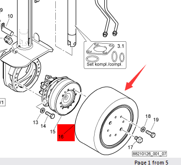 BOMAG rear solid tire part number 88210271