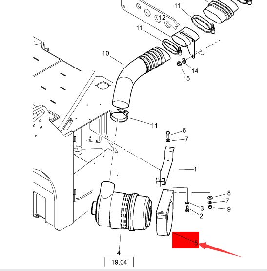 BOMAG air filter bracket part number 05821423