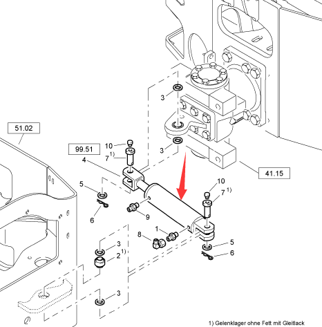 BOMAG steering cylinder part number 05850324