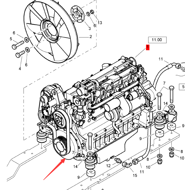 BOMAG diesel engine assembly part number 05050445