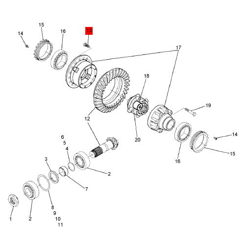 BOMAG rear axle bowl tooth bolt part number 07156288