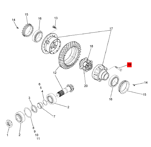 BOMAG rear axle differential bolt part number 05586032