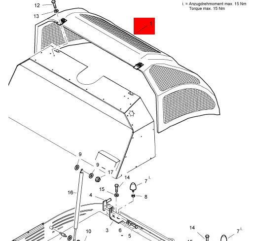 BOMAG engine hood part number 83410312