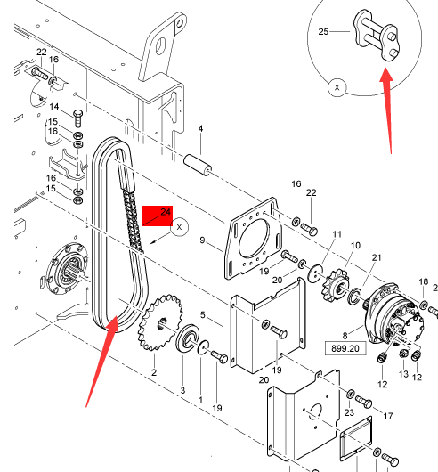 BOMAG scraper chain part number 05511101