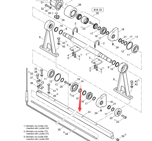 BOMAG 1.5-meter rammer bar part number 89550113