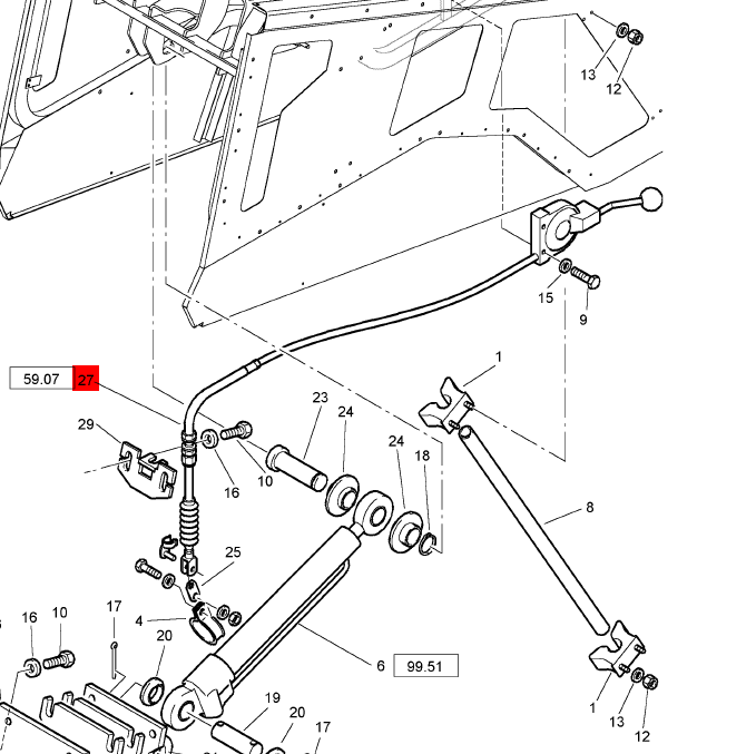 BOMAG engine hood wire part number 05561438