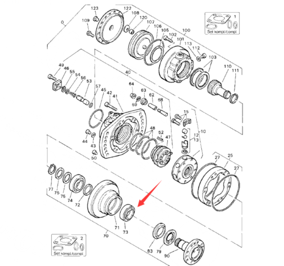 BOMAG walking motor bearing part number 05815420