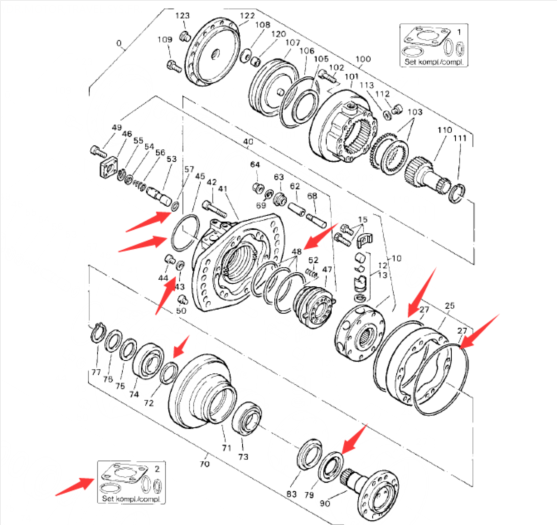BOMAG walking motor repair kit part number 05815405