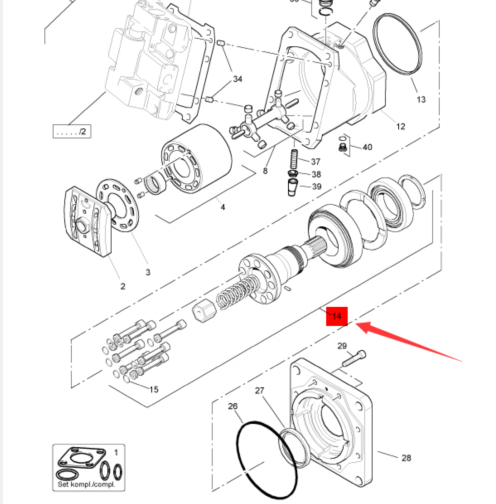 BOMAG motor shaft assembly part number 05817822