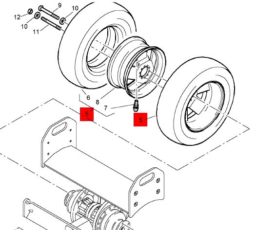 BOMAG Wheel Assembly Part Number 06704368