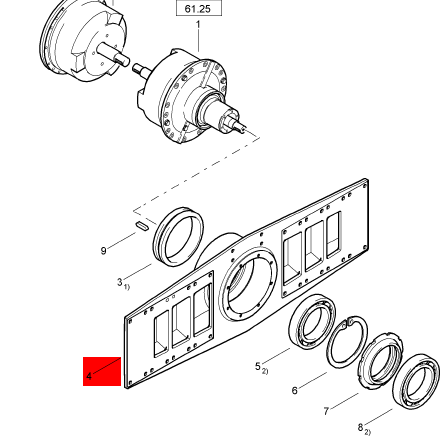 BOMAG steel wheel support plate part number 58011230