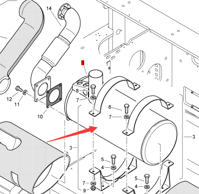 BOMAG muffler assembly part number 89310132