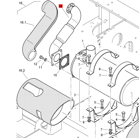 BOMAG silencer bellows part number 83710439