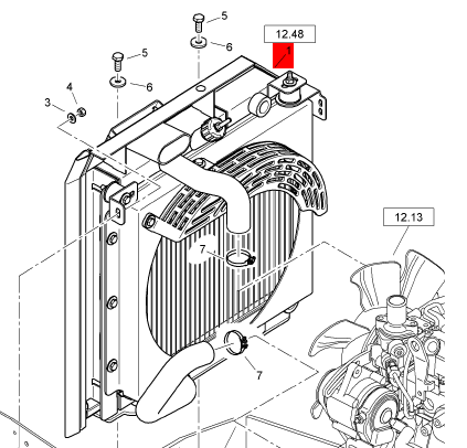 BOMAG water tank radiator assembly part number 88052101