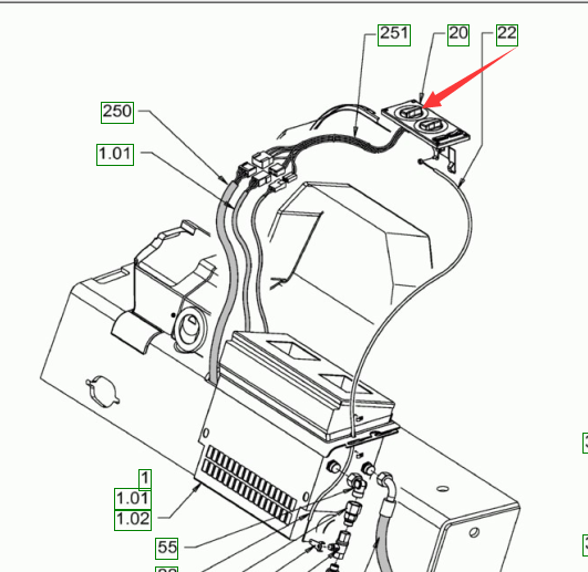 HAMM roller air conditioning switch part number 1263137