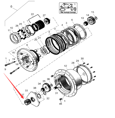 BOMAG walking motor connecting gear part number 05817729