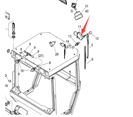 BOMAG rear wiper motor part number 05050807