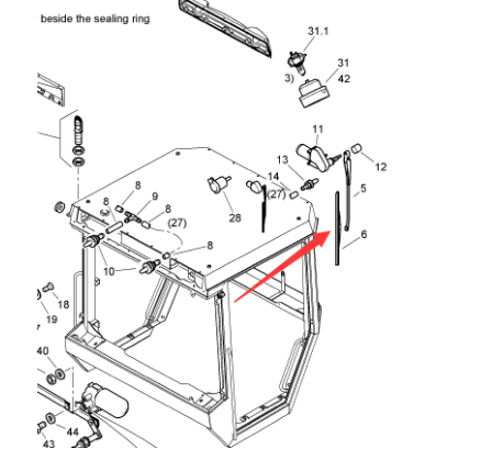 BOMAG rear wiper blade part number 05050805