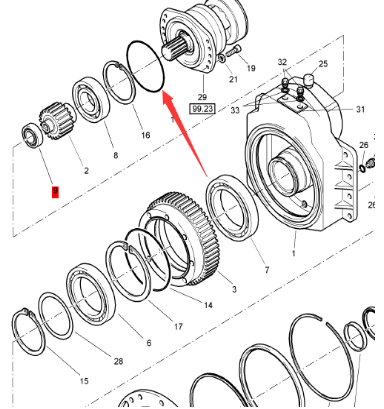 BOMAG reducer O-ring part number 05901282