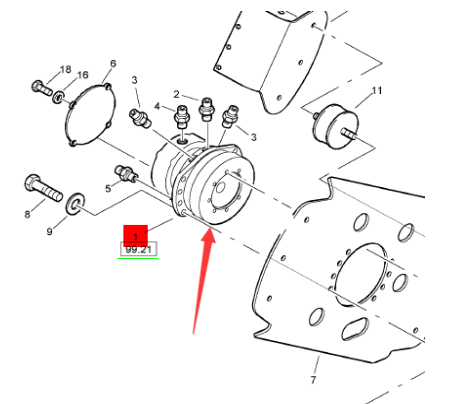 BOMAG walking motor assembly part number 05818205