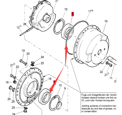 BOMAG steel wheel vibration bearing part number 05224375