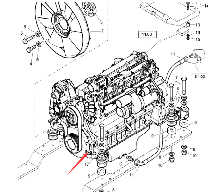 BOMAG diesel engine assembly part number 05701057