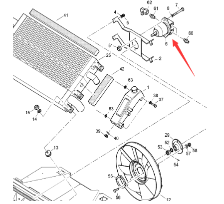 BOMAG plunger fan motor part number 05802584