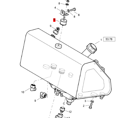 BOMAG fuel tank shock absorber block part number 06115815