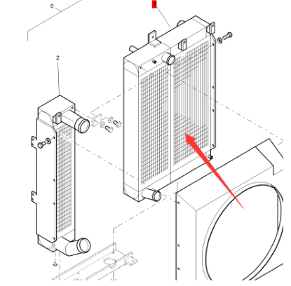 BOMAG water tank radiator assembly part number 05903214