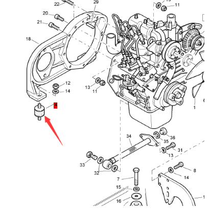 BOMAG engine foot pad part number 06116912