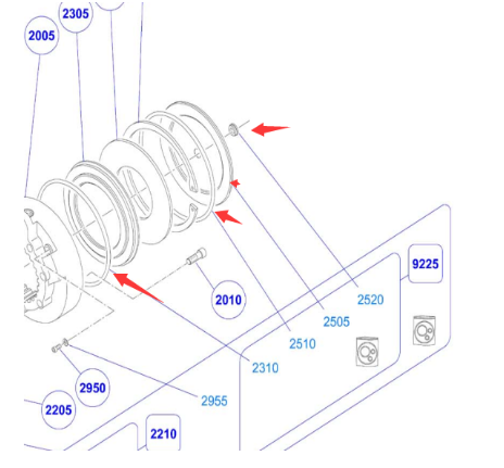  BOMAG walking motor brake repair kit part number 9225