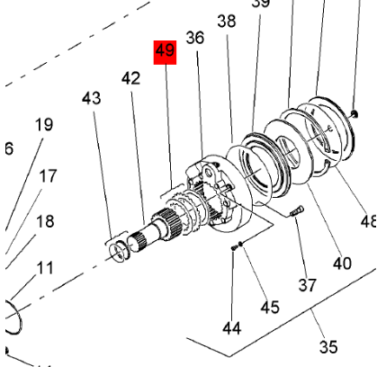 BOMAG walking motor brake pad kit part number 05818350