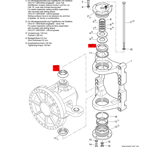 BOMAG intermediate hinge bearing part number 05276111