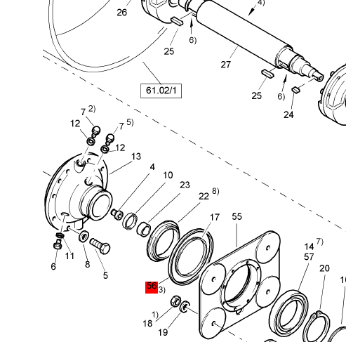 BOMAG sealing ring part number 64011103