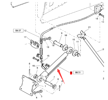 BOMAG engine hood lift cylinder part number 05850085