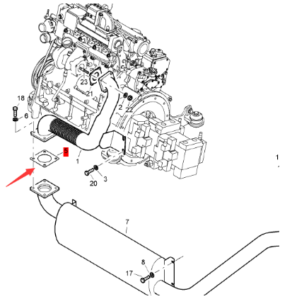 BOMAG exhaust corrugated pipe gasket part number 58210100