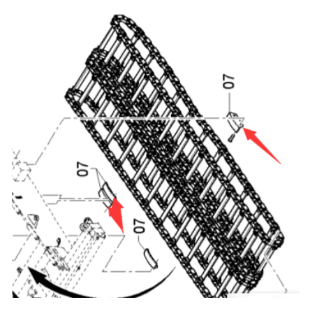 DYNAPAC scraper large chain guide device part number D635060800A