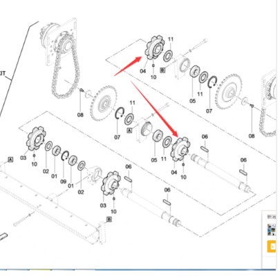 DYNAPAC scraper lower sprocket part number 30000126