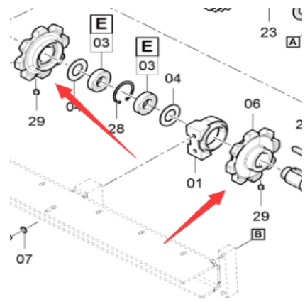DYNAPAC scraper sprocket shaft sprocket part number 4730010562