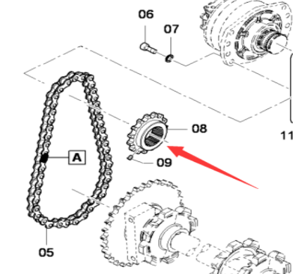 DYNAPAC scraper sprocket part number 4812027627