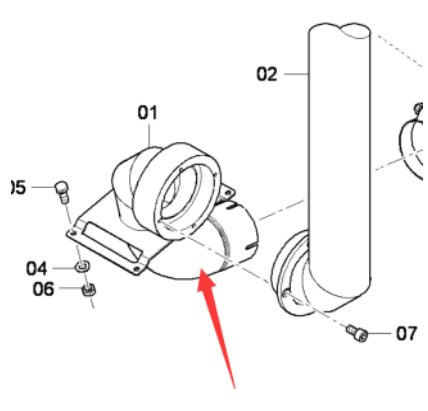 DYNAPAC muffler rotating bend pipe part number 4812037841