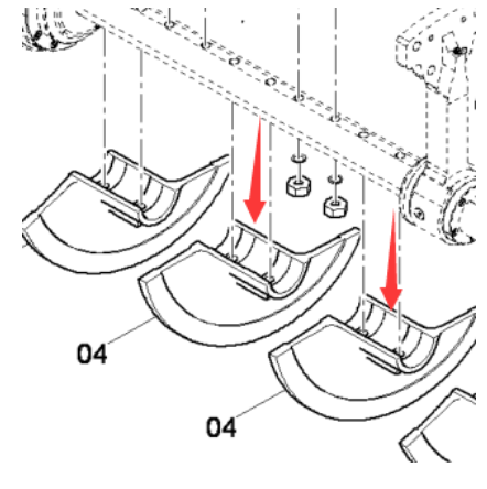 DYNAPAC paver accessory stirring blade part number 4738000978