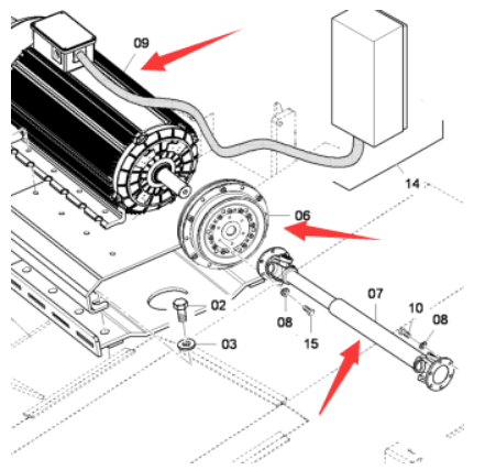 DYNAPAC paver accessories heating motor drive shaft part number 4812026196